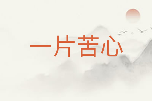 一片苦心