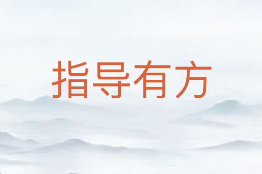 指导有方